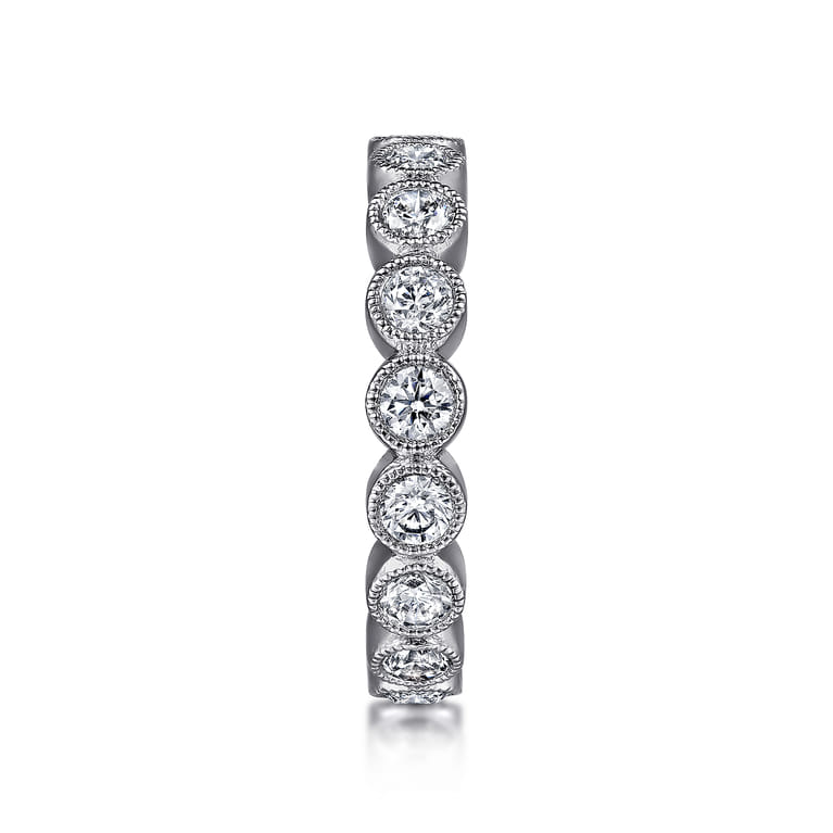 Eternity Band Wedding Ring in 14k White Gold with Round Natural Diamond at Gabriel & Co. - Shot 4