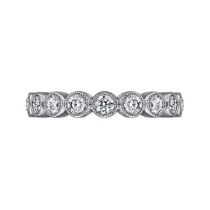 Athens - Vintage Inspired 14K White Gold Bezel Set Diamond Eternity Band