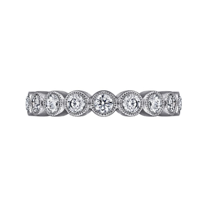 Athens - Vintage Inspired 14K White Gold Bezel Set Diamond Eternity Band