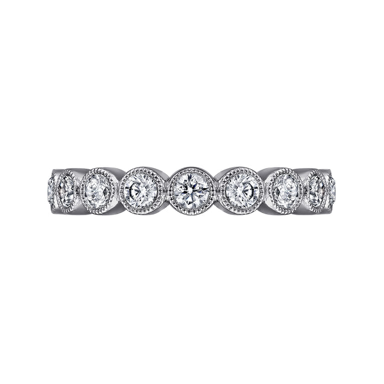 Eternity Band Wedding Ring in 14k White Gold with Round Natural Diamond at Gabriel & Co. - Shot 5