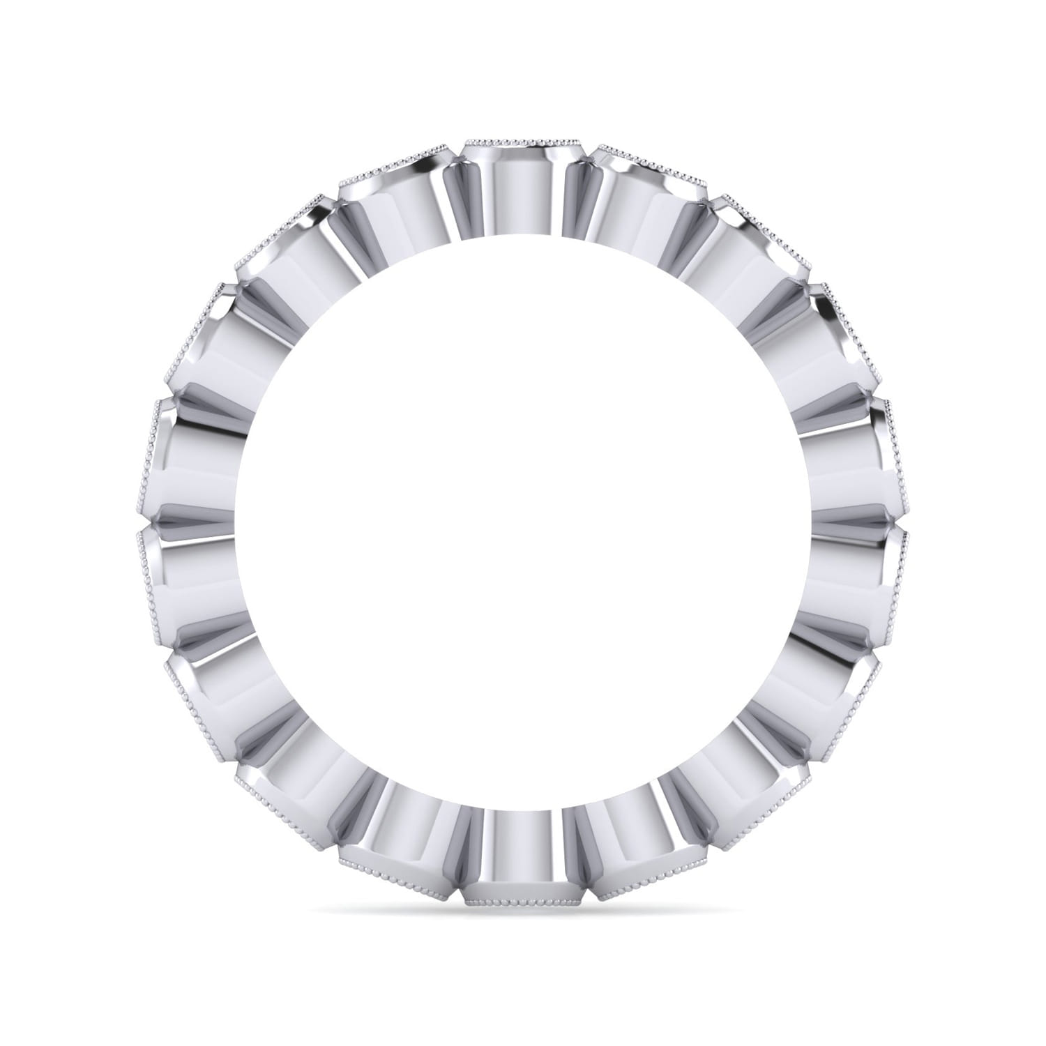 Eternity Band Wedding Ring in 14k White Gold with Round Natural Diamond at Gabriel & Co. - Shot 2