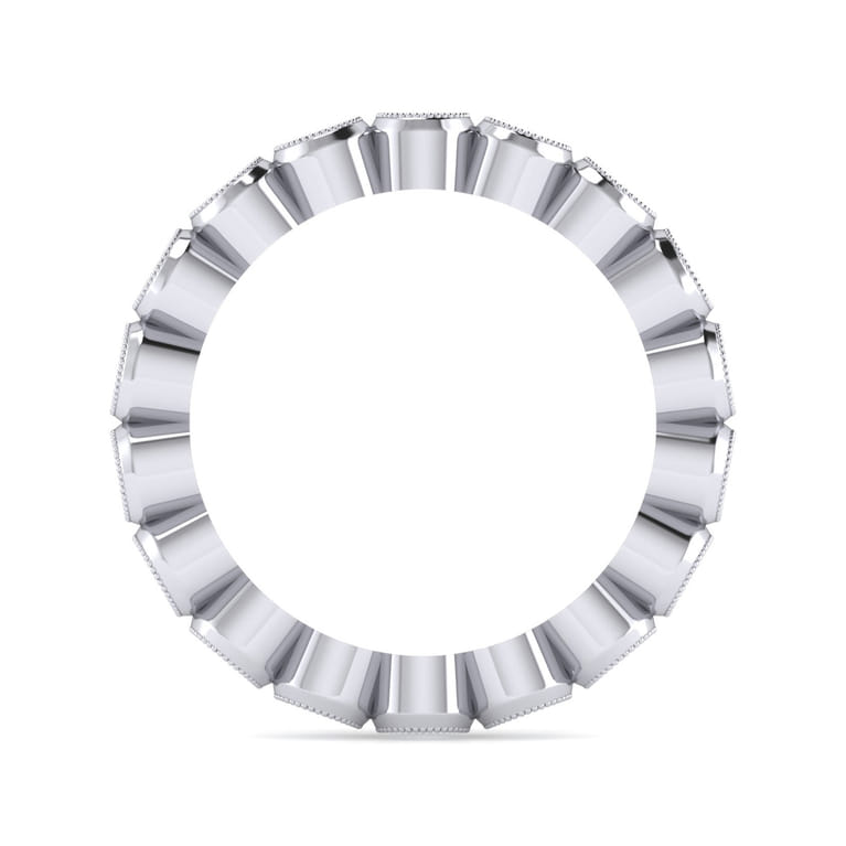 Eternity Band Wedding Ring in 14k White Gold with Round Natural Diamond at Gabriel & Co. - Shot 2