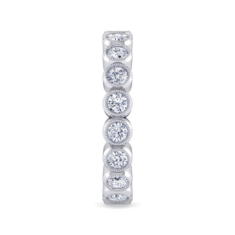 Eternity Band Wedding Ring in 14k White Gold with Round Natural Diamond at Gabriel & Co. - Shot 4