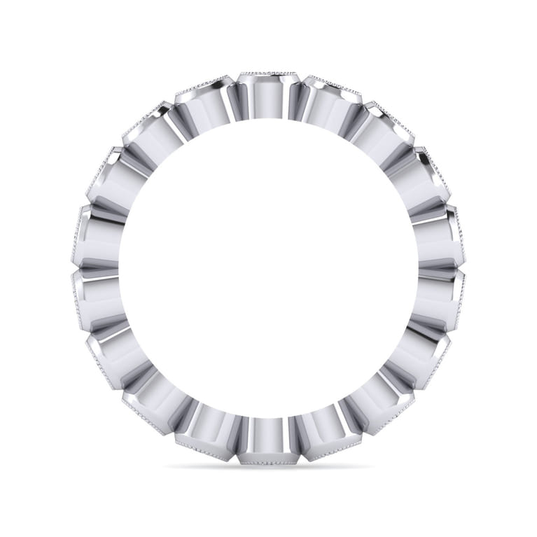 Eternity Band Wedding Ring in 14k White Gold with Round Natural Diamond at Gabriel & Co. - Shot 2