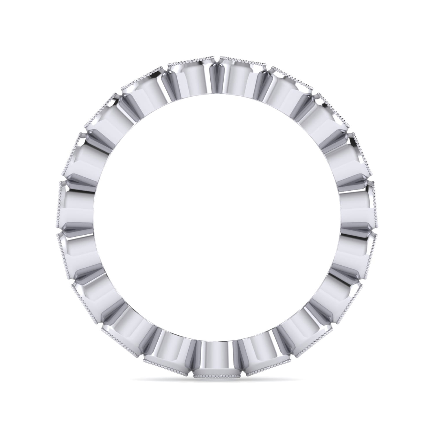 Eternity Band Wedding Ring in 14k White Gold with Round Natural Diamond at Gabriel & Co. - Shot 2