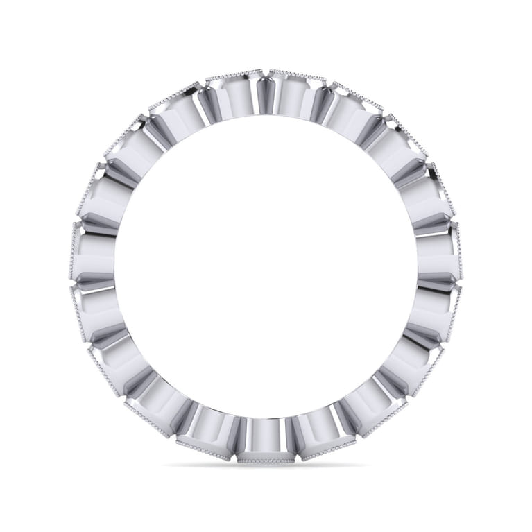 Eternity Band Wedding Ring in 14k White Gold with Round Natural Diamond at Gabriel & Co. - Shot 2