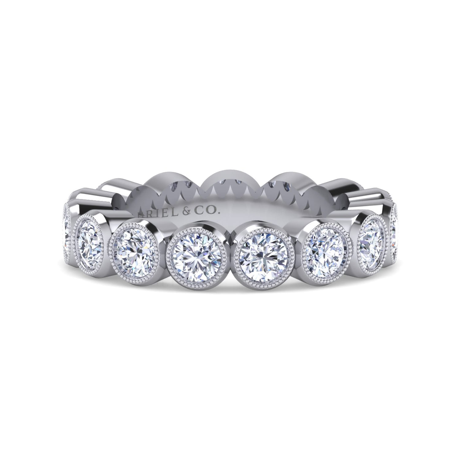 Eternity Band Wedding Ring in 14k White Gold with Round Natural Diamond at Gabriel & Co. - Shot 1