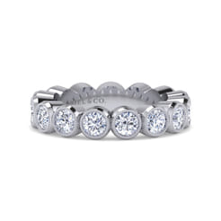 Athens - Vintage Inspired 14K White Gold Bezel Set Diamond Eternity Band