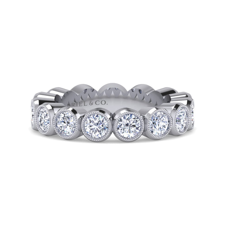 Eternity Band Wedding Ring in 14k White Gold with Round Natural Diamond at Gabriel & Co. - Shot 1