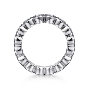 Athens - Vintage Inspired 14K White Gold Bezel Set Diamond Eternity Band