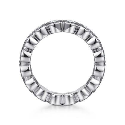 Athens - Vintage Inspired 14K White Gold Bezel Set Diamond Eternity Band