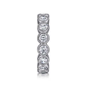 Athens - Vintage Inspired 14K White Gold Bezel Set Diamond Eternity Band