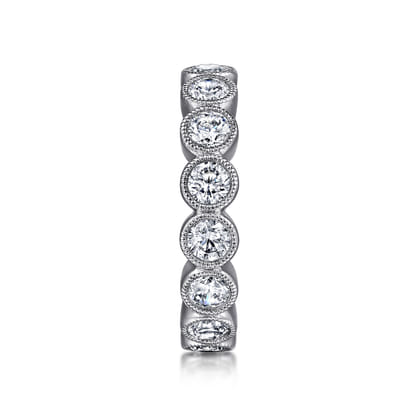 Athens - Vintage Inspired 14K White Gold Bezel Set Diamond Eternity Band