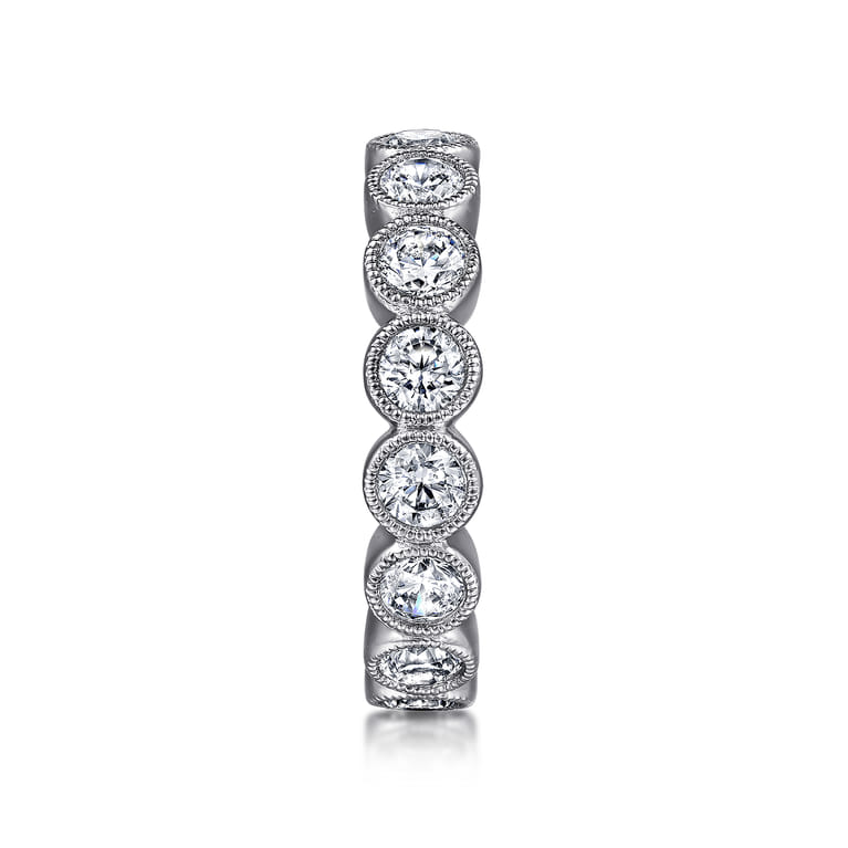 Eternity Band Wedding Ring in 14k White Gold with Round Natural Diamond at Gabriel & Co. - Shot 4
