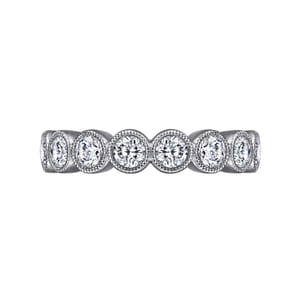 Athens - Vintage Inspired 14K White Gold Bezel Set Diamond Eternity Band