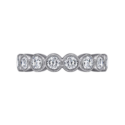 Athens - Vintage Inspired 14K White Gold Bezel Set Diamond Eternity Band