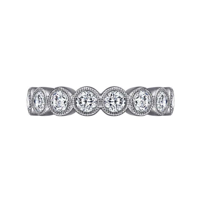 Eternity Band Wedding Ring in 14k White Gold with Round Natural Diamond at Gabriel & Co. - Shot 5