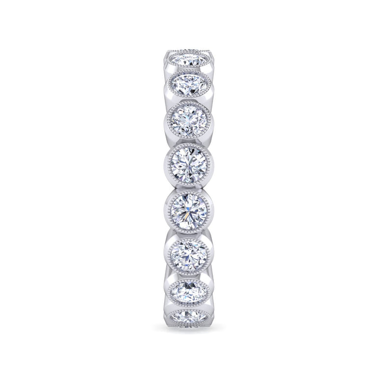 Eternity Band Wedding Ring in 14k White Gold with Round Natural Diamond at Gabriel & Co. - Shot 4