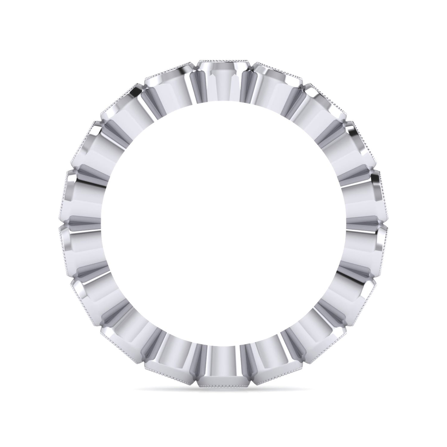 Eternity Band Wedding Ring in 14k White Gold with Round Natural Diamond at Gabriel & Co. - Shot 2