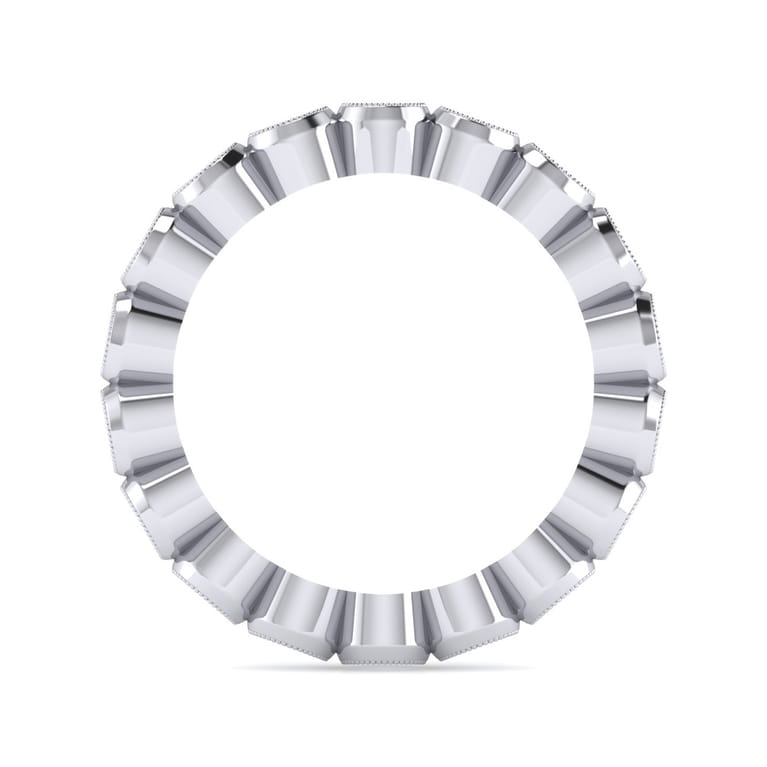 Eternity Band Wedding Ring in 14k White Gold with Round Natural Diamond at Gabriel & Co. - Shot 2