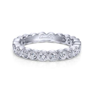 Athens - Vintage Inspired 14K White Gold Bezel Set Diamond Eternity Band