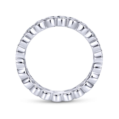 Athens - Vintage Inspired 14K White Gold Bezel Set Diamond Eternity Band
