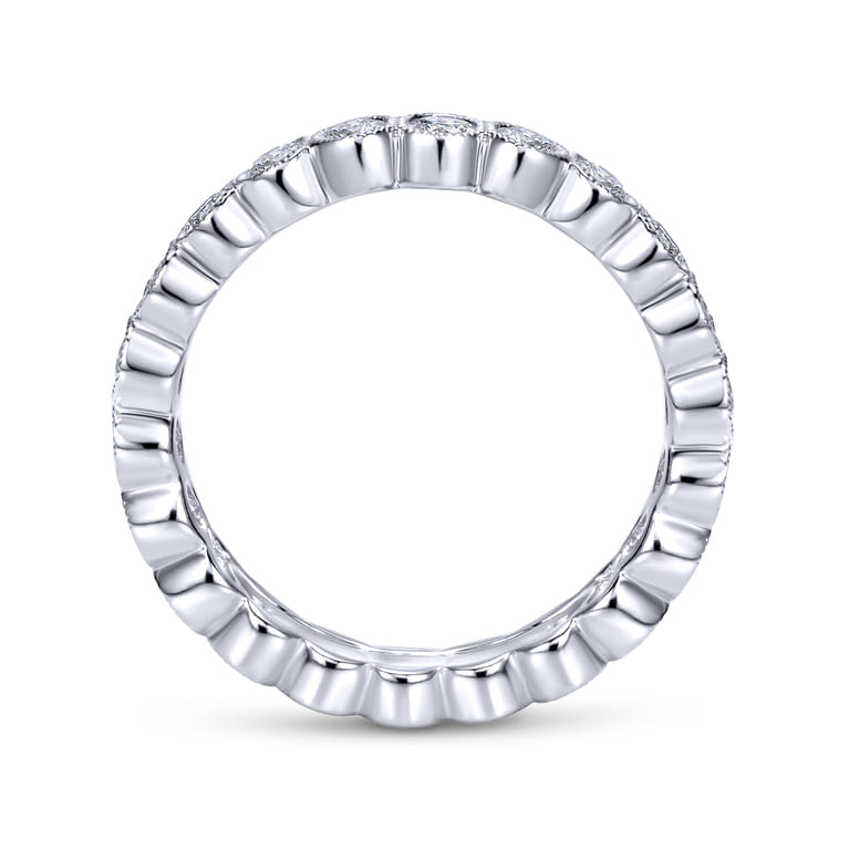 Eternity Band Wedding Ring in 14k White Gold with Round Natural Diamond at Gabriel & Co. - Shot 2