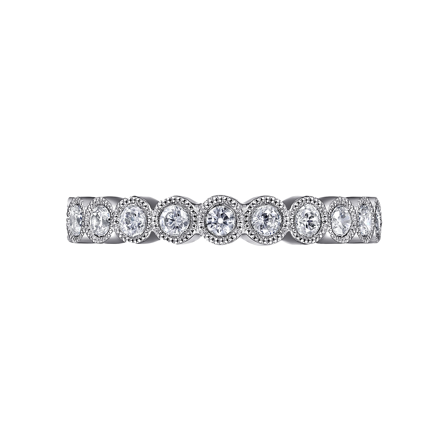 Eternity Band Wedding Ring in 14k White Gold with Round Natural Diamond at Gabriel & Co. - Shot 6