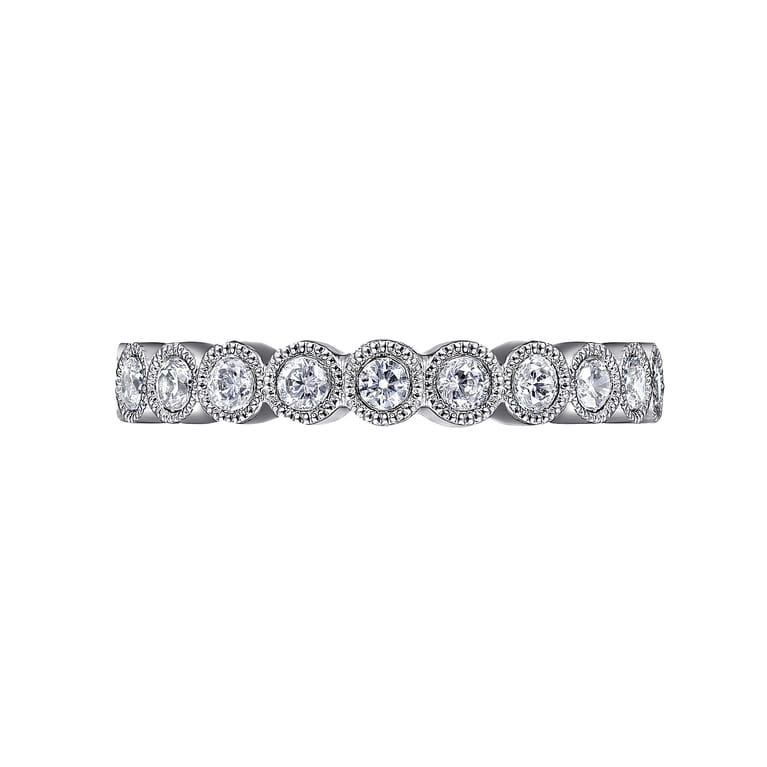 Eternity Band Wedding Ring in 14k White Gold with Round Natural Diamond at Gabriel & Co. - Shot 6