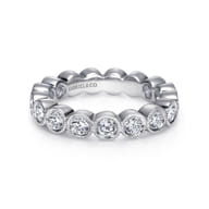 Athens - Vintage Inspired 14K White Gold Bezel Set Diamond Eternity Band
