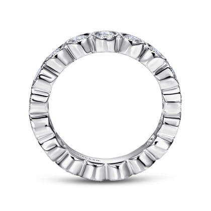 Athens - Vintage Inspired 14K White Gold Bezel Set Diamond Eternity Band