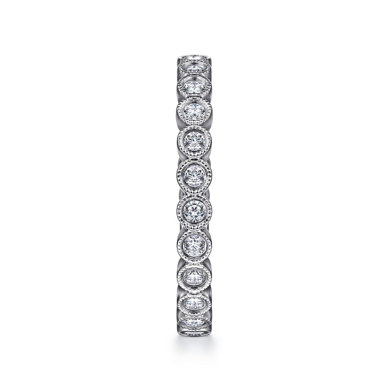 Eternity Band Wedding Ring in 14k White Gold with Round Natural Diamond at Gabriel & Co. - Shot 4