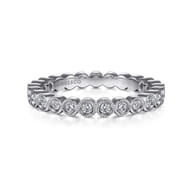 Athens - Vintage Inspired 14K White Gold Bezel Set Diamond Eternity Band
