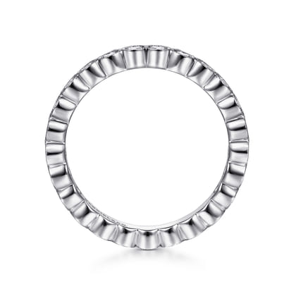 Athens - Vintage Inspired 14K White Gold Bezel Set Diamond Eternity Band
