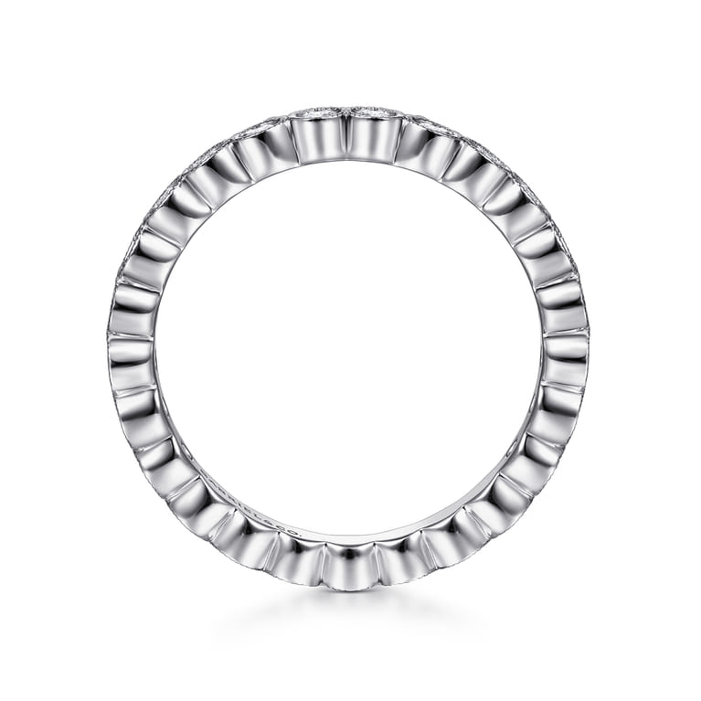 Eternity Band Wedding Ring in 14k White Gold with Round Natural Diamond at Gabriel & Co. - Shot 2