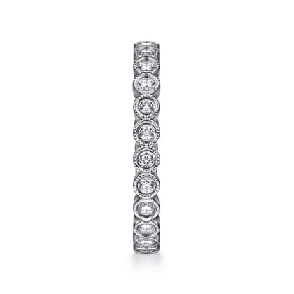 Athens - Vintage Inspired 14K White Gold Bezel Set Diamond Eternity Band