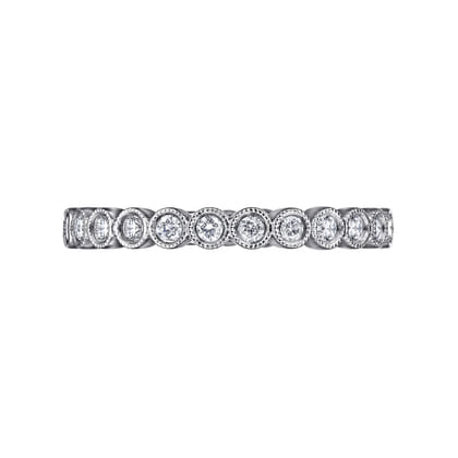 Athens - Vintage Inspired 14K White Gold Bezel Set Diamond Eternity Band