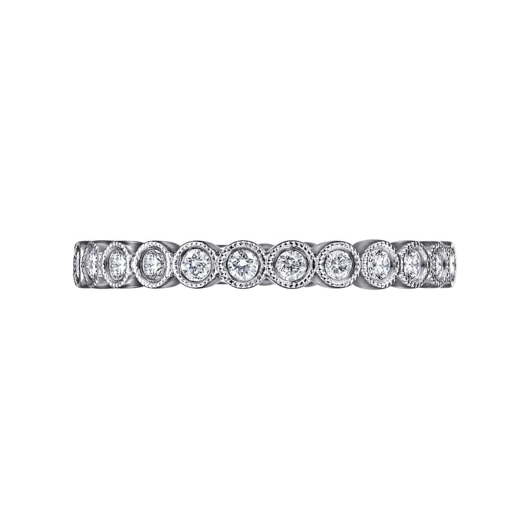 Eternity Band Wedding Ring in 14k White Gold with Round Natural Diamond at Gabriel & Co. - Shot 6
