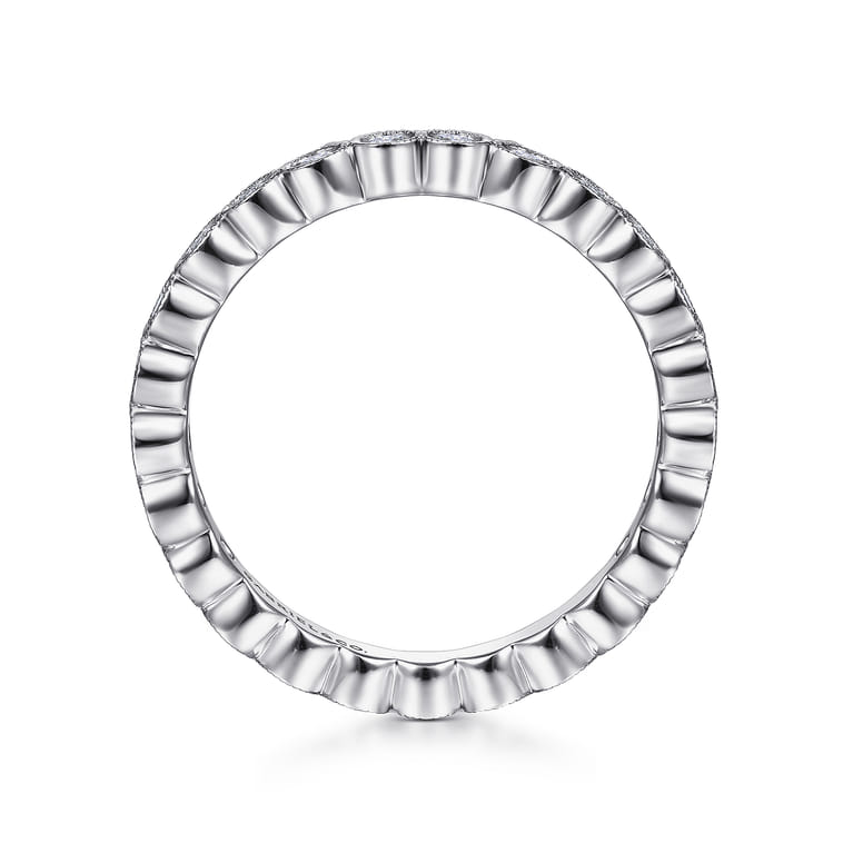 Eternity Band Wedding Ring in 14k White Gold with Round Natural Diamond at Gabriel & Co. - Shot 2