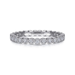 Athens - Vintage Inspired 14K White Gold Bezel Set Diamond Eternity Band