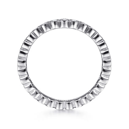 Athens - Vintage Inspired 14K White Gold Bezel Set Diamond Eternity Band