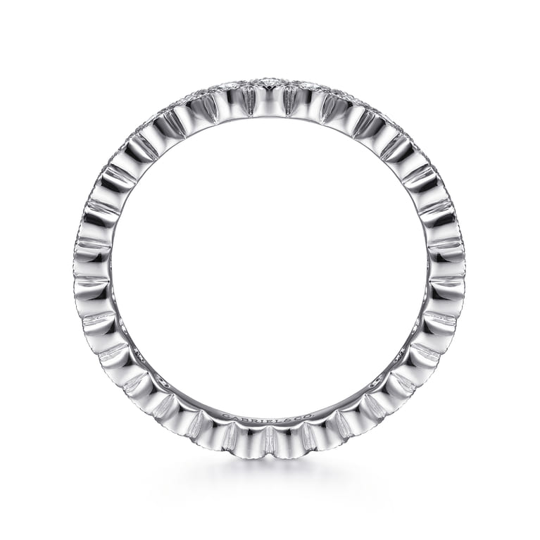 Eternity Band Wedding Ring in 14k White Gold with Round Natural Diamond at Gabriel & Co. - Shot 2