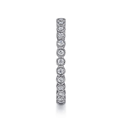 Athens - Vintage Inspired 14K White Gold Bezel Set Diamond Eternity Band