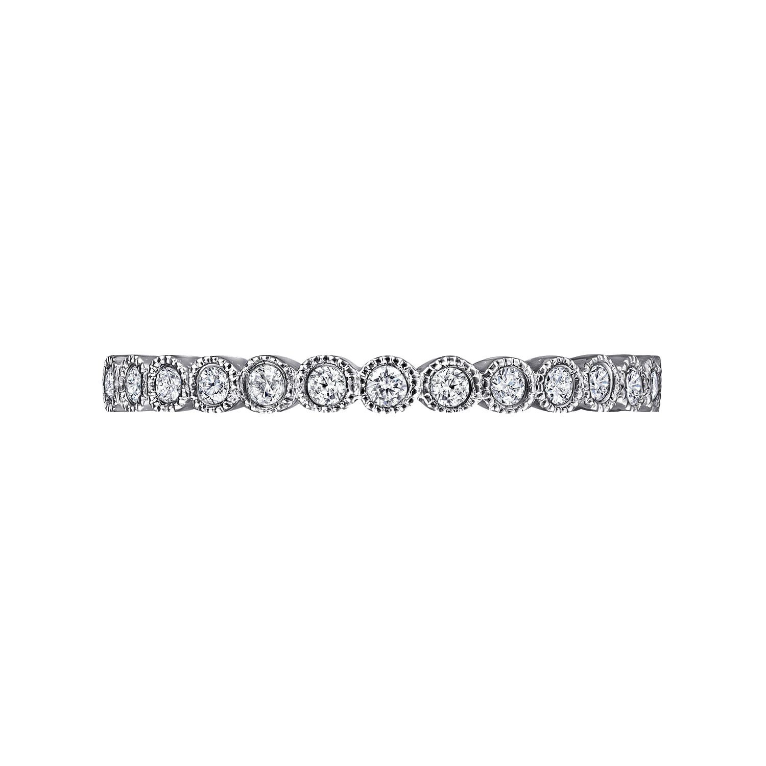 Eternity Band Wedding Ring in 14k White Gold with Round Natural Diamond at Gabriel & Co. - Shot 6