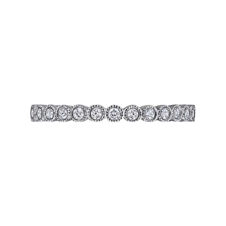Eternity Band Wedding Ring in 14k White Gold with Round Natural Diamond at Gabriel & Co. - Shot 6