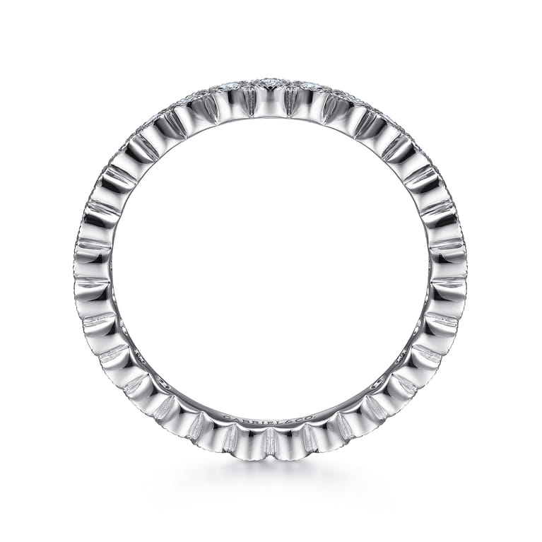 Eternity Band Wedding Ring in 14k White Gold with Round Natural Diamond at Gabriel & Co. - Shot 2