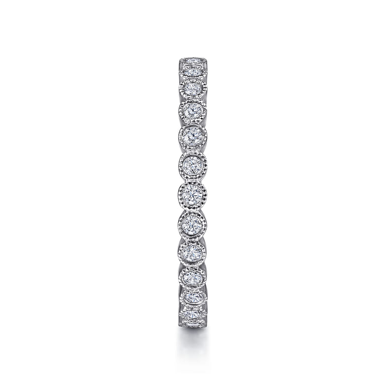 Eternity Band Wedding Ring in 14k White Gold with Round Natural Diamond at Gabriel & Co. - Shot 4