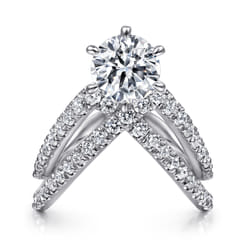 Atlantis - 14K White Gold Free Form Round Diamond Channel Set Engagement Ring