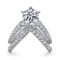 Atlantis - 14K White Gold Free Form Round Diamond Channel Set Engagement Ring