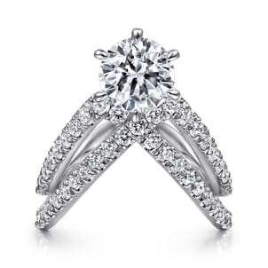 Atlantis - 14K White Gold Free Form Round Diamond Channel Set Engagement Ring